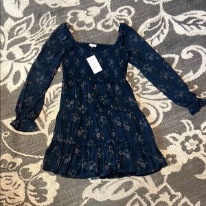 Patrons of Peace Blue Casual Sundress with Bishop Sleeves